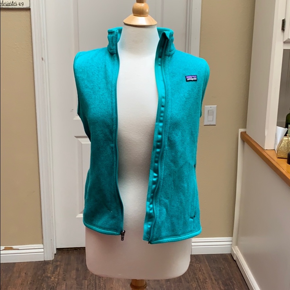 Patagonia M warm vest zip up teal like new